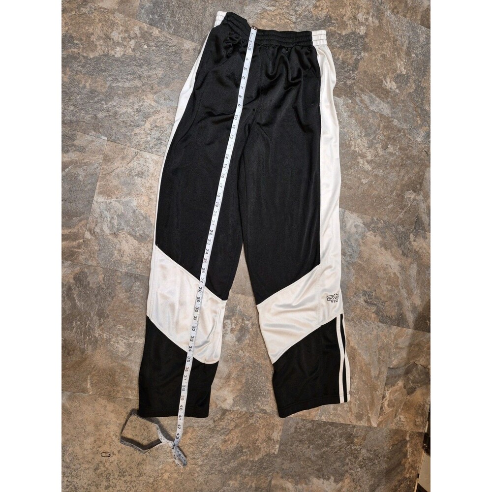 Vintage 90s/00s Athletic Works Black And White Snap Up Track Sports Pants Large - Picture 6 of 16